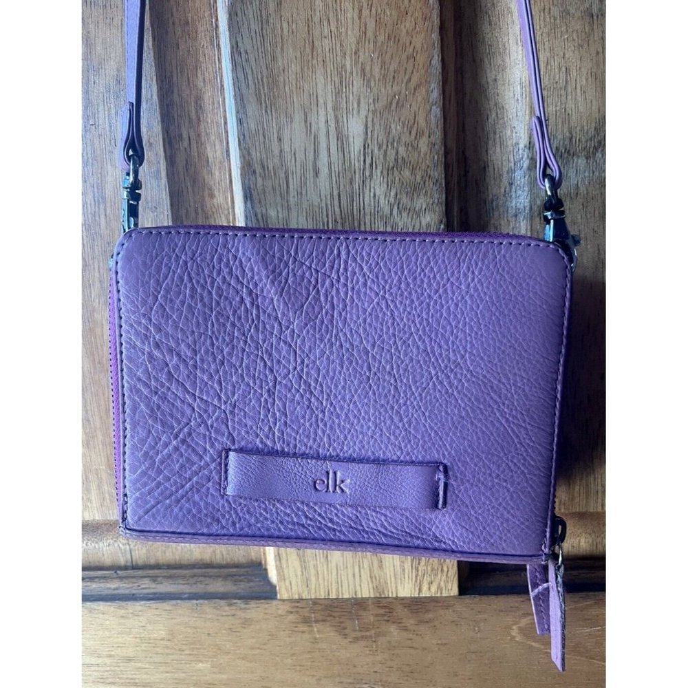 Elk 100% Leather Purple Crossbody/Clutch Small Bag/Wallet - Picture 1 of 13